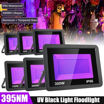 150W UV 395nm Čierne,Ultravilet Flood Light,Halloween, Vianočné Svetielka Strany Fluorescenčné Plagát Fáze Disco Dance Akvárium Dekor