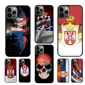 Vlajka Srbska srbský Mobilný Telefón Prípadoch Kryt Pre iPhone 15 14 12 13 mini 11 Pro MAX XR XS apple 6 7 8 Plus SE2020 Coque Shell