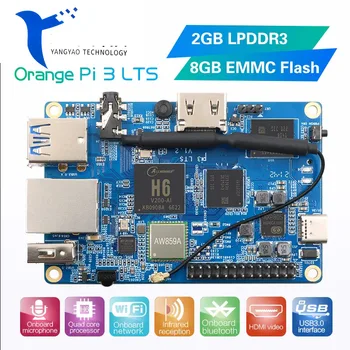 Orange Pi 3 LTS 2G8G EMMC s HDMI+WIFI+BT5.0, AllWinner H6 SoC,Open Source palubný Počítač,Spustiť Android 9.0/ Ubuntu/ Debian OS