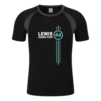 F1 Jazdec Lewis Hamilton Digitálne 44 2023 Mužov Vytlačené Módne Letné tričko Bavlna Raglan Krátky Rukáv O Krk Streetwear Topy