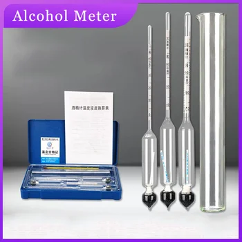 3Pieces Liehomeroch Set +Sklo Skúmavky Alkohol Merač Alkoholu Detekciu Alkoholu Densitometer Nastaviť