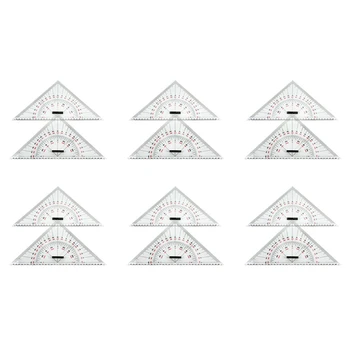 12X Graf Kreslenie Trojuholník, Pravítko Na Loď Kreslenie 300Mm Veľkého Rozsahu, Trojuholník, Pravítko