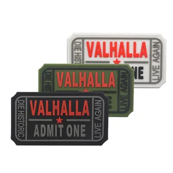 PVC Lístok Valhalla priznať jeden opráv Vojenskej Háčik späť škvrny Vikingovia Morálku remienok taktické armády odznak DIY pre vesta