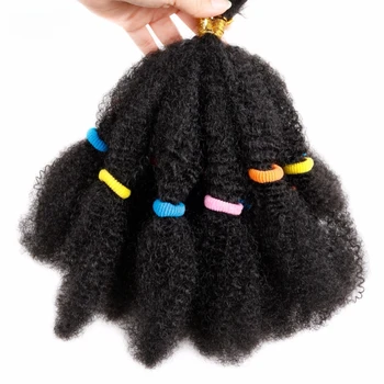 Sieťky Na Vlasy Kinky Afro Väčšinu Afro Kučeravé Syntetické Vlasy Krátke 12