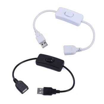 30 cm USB Kábel s vypínačom ON/OFF Kábel Rozšírenie Prepnúť Adaptér pre USB Lampa