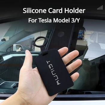 Kľúčové Prípade Tesla Model 3 Y Silikónové Kľúč Držiteľa Karty Chránič Kryt Karty Taška Výzdoba Interiéru Vozidla Príslušenstvo 2017-2023