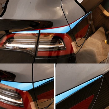 6pcs/set Zadné zadné Svetlo Obočie Kryt Výbava Zadné Brzdové Svietidlo Pásy Výbava Exteriér Styling pre Tesla Model 3